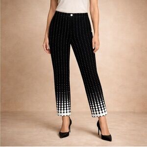 Robell Polka Dot Black and White Cropped Statement Pants Trousers Size 6